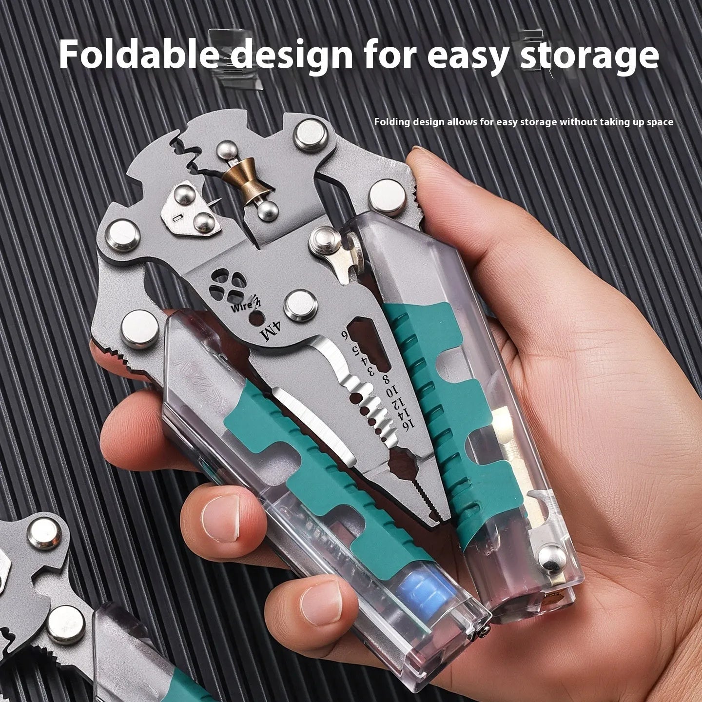 8.8 inch electrician's pointed pliers wire stripper tool with rust prevention coating