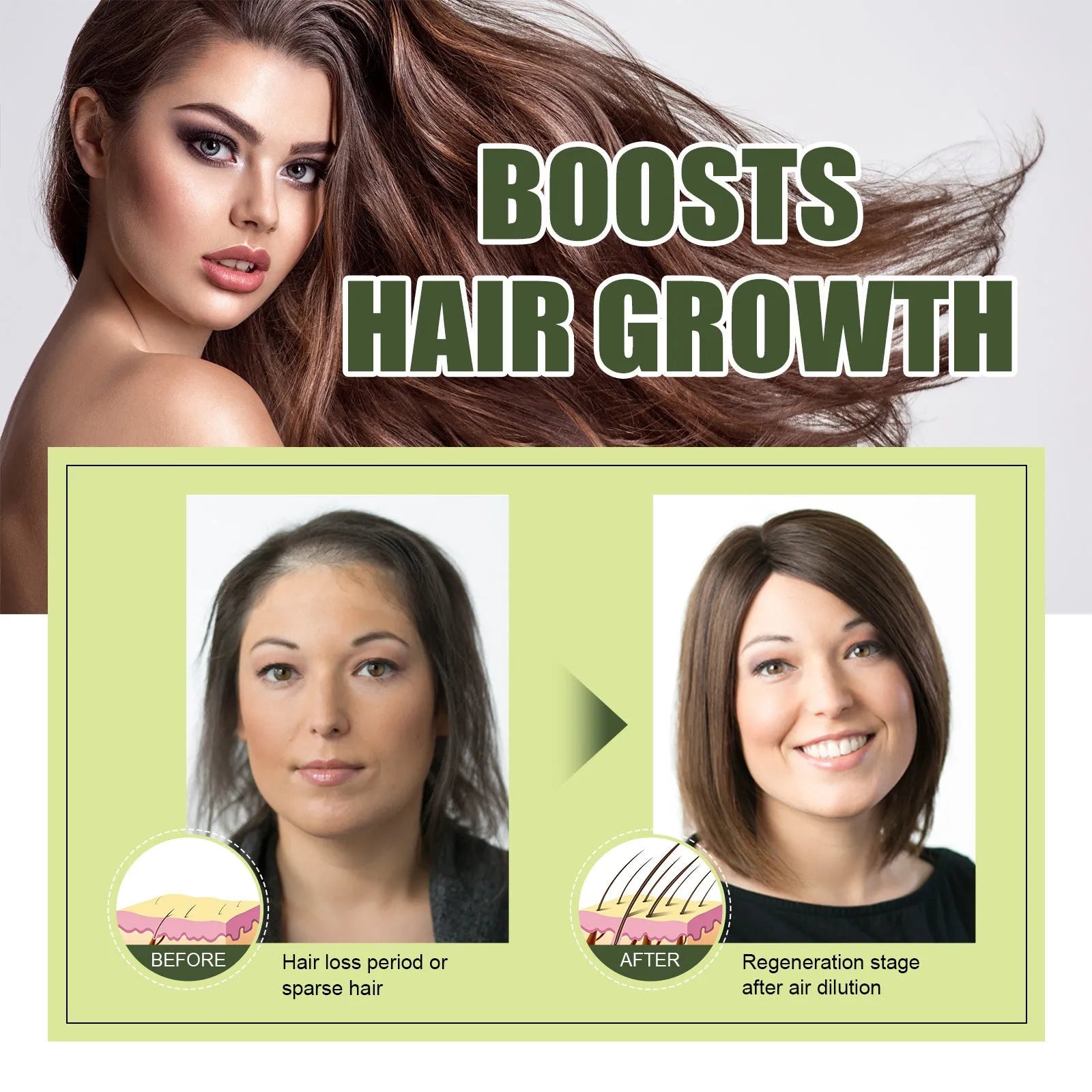 60ml bottle of anti-fall repair hair essential oil for dry hair tails and manic hair.