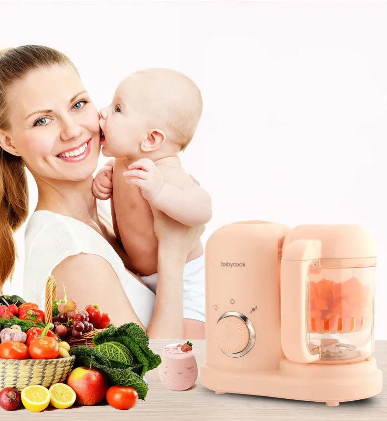 Green baby food processor steamer blender with double mixing blades and 10 litre capacity