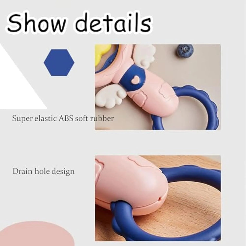 Pink durable dog chew toys for large breeds with dental cleaning features and squeaky elements