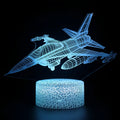 Cartoon aeroplane-shaped white night light with LED illumination and a touch-sensitive base.