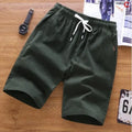 Men's thin cotton summer shorts with lace-up front placket in multiple colours