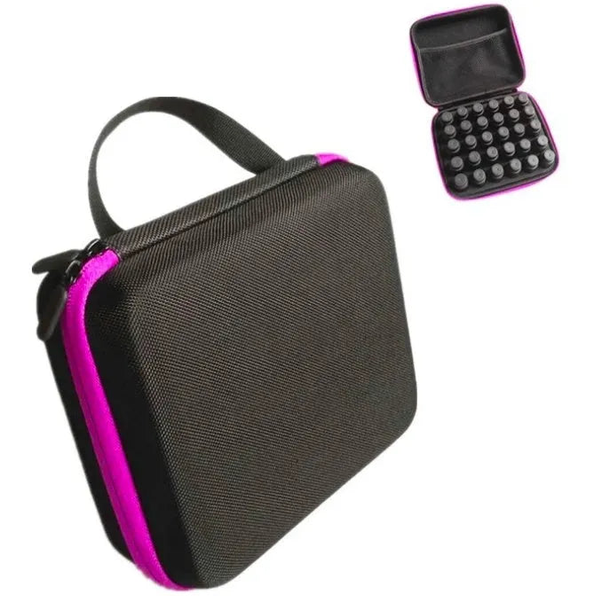 EVA essential oil storage bag with 30 compartments for 15 ml bottles in red colour