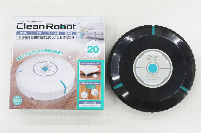 AC robot vacuum cleaner automatic sweeping machine in black or white with 23cm diameter
