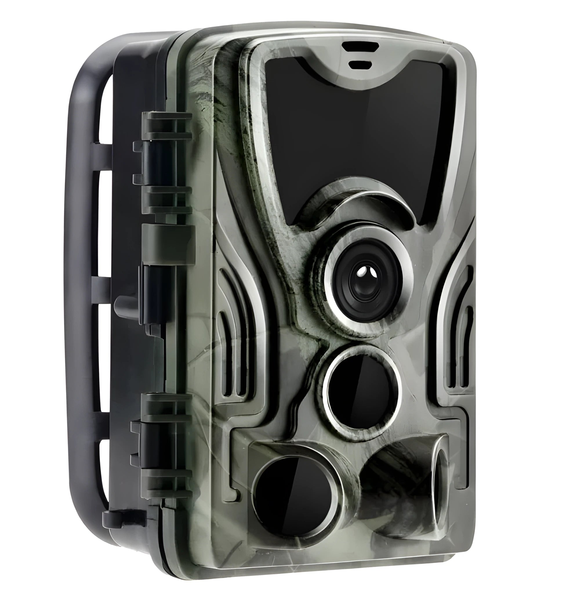 Green cellular trail camera for deer hunting with 16MP sensor and 65ft detection range