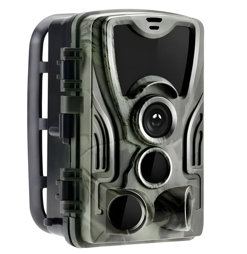 Green cellular trail camera for deer hunting with 16MP sensor and 65ft detection range