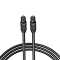 Black Toslink optical audio cable with square connectors, 2 metres long