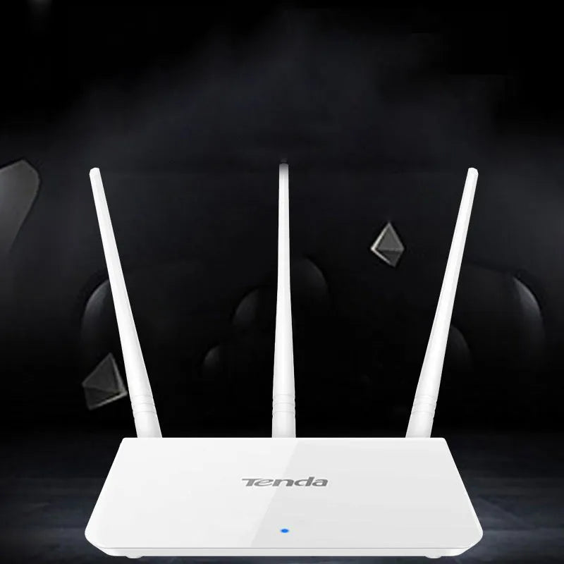 White dual-band wireless router with 2.4GHz and 5GHz frequency support
