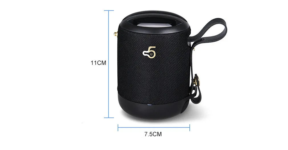 Small waterproof portable Bluetooth speaker in black, blue, camouflage, grey, or red with TF card slot and buttons