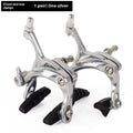 Pair of metal U-shaped dual-axis bicycle brake clamps in black and silver options for road bikes