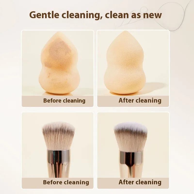 Makeup brush and beauty sponge cleaning kit with 80ml detergent bottle and 75ml spray bottle