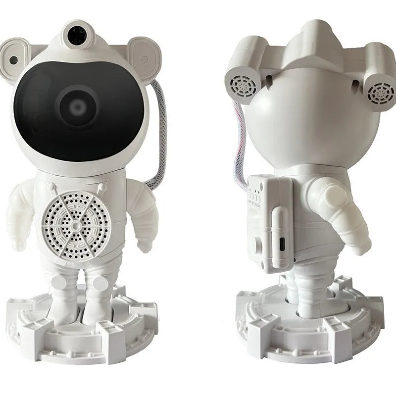 Bluetooth astronaut starry sky projection lamp in white with star projection effect