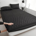 Diamond lattice quilted waterproof mattress protector three-piece set in bamboo fibre