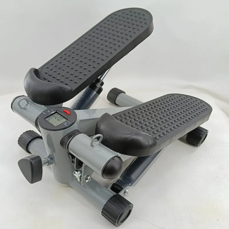 Silver grey hydraulic mini treadmill waist slimming machine for home and gym fitness