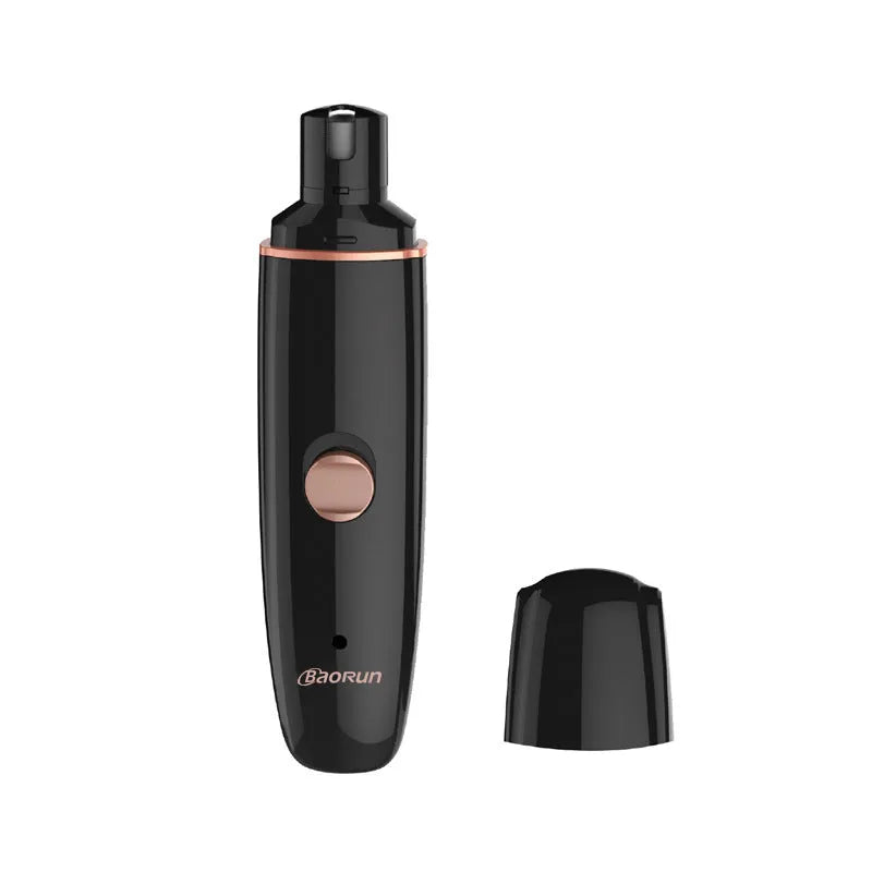 Black cat pet nail clipper ABS rechargeable electric grinder with USB cable