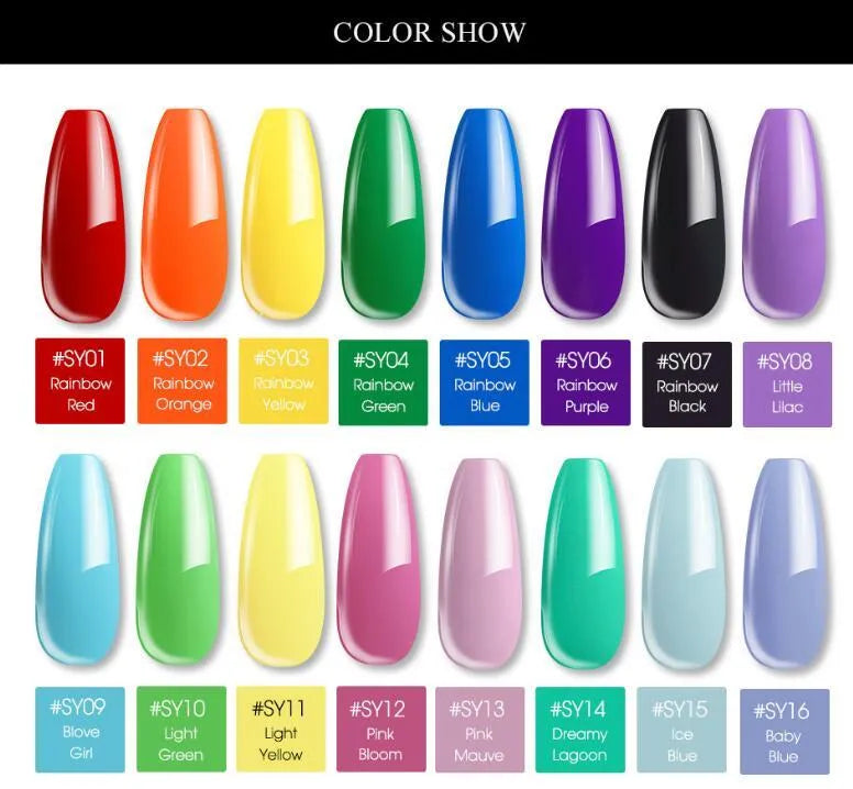 15g nail coloured crystal extension glue in 24 shades SY01 to SY24 resin based