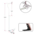 Black bedside mobile phone bracket with universal holder attached to bed frame for hands-free viewing