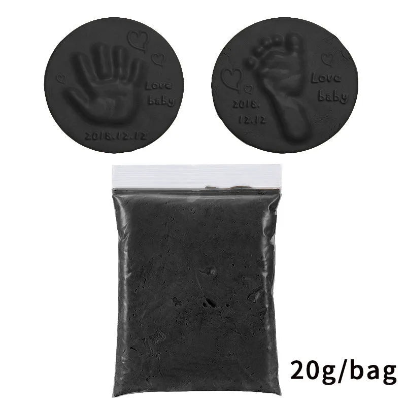 Baby handprint and footprint clay kit in ten colours, 20g soft non-toxic clay