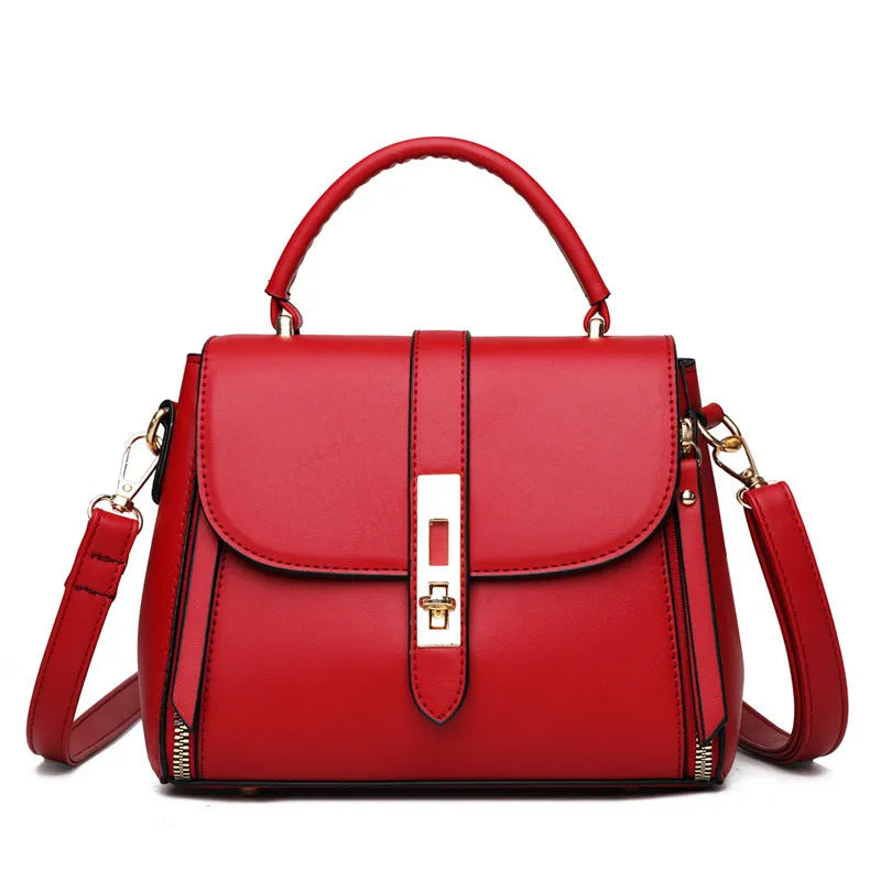 Soft PU leather women's messenger bag in square vertical design with single strap