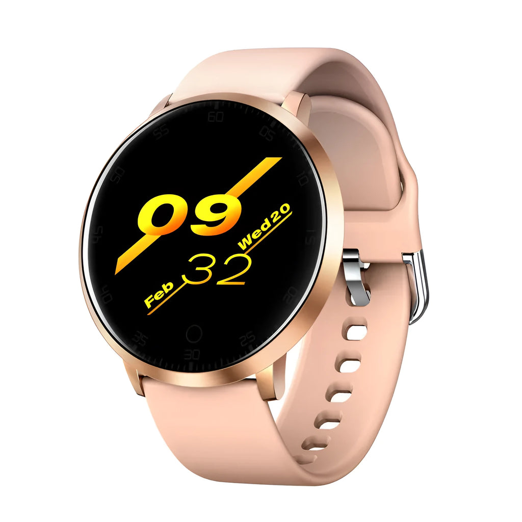45mm smart health bracelet with zinc alloy body and silicone wrist strap showing touch screen interface