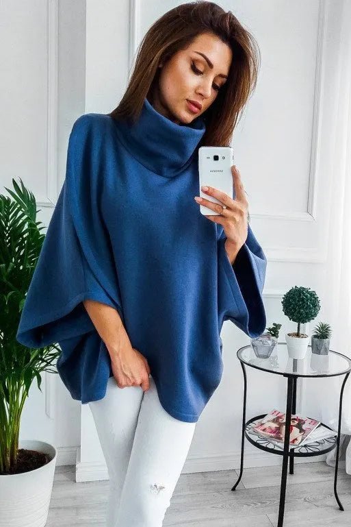 Long black batwing sleeve cardigan with stitching detail and a soft plus velvet lining.