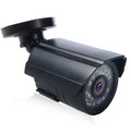 Black HD waterproof security camera with infrared night vision for outdoor monitoring