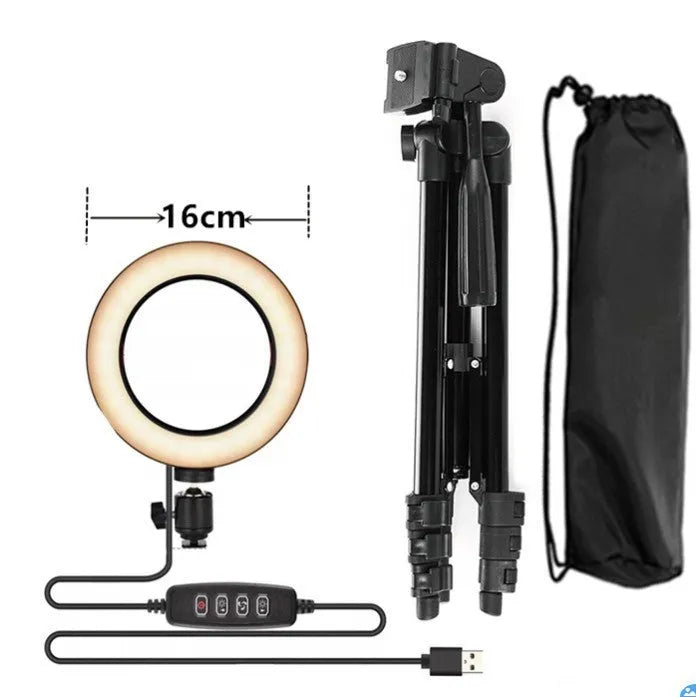 Adjustable phone stand extended to full height showing smartphone mounting and tripod compatibility