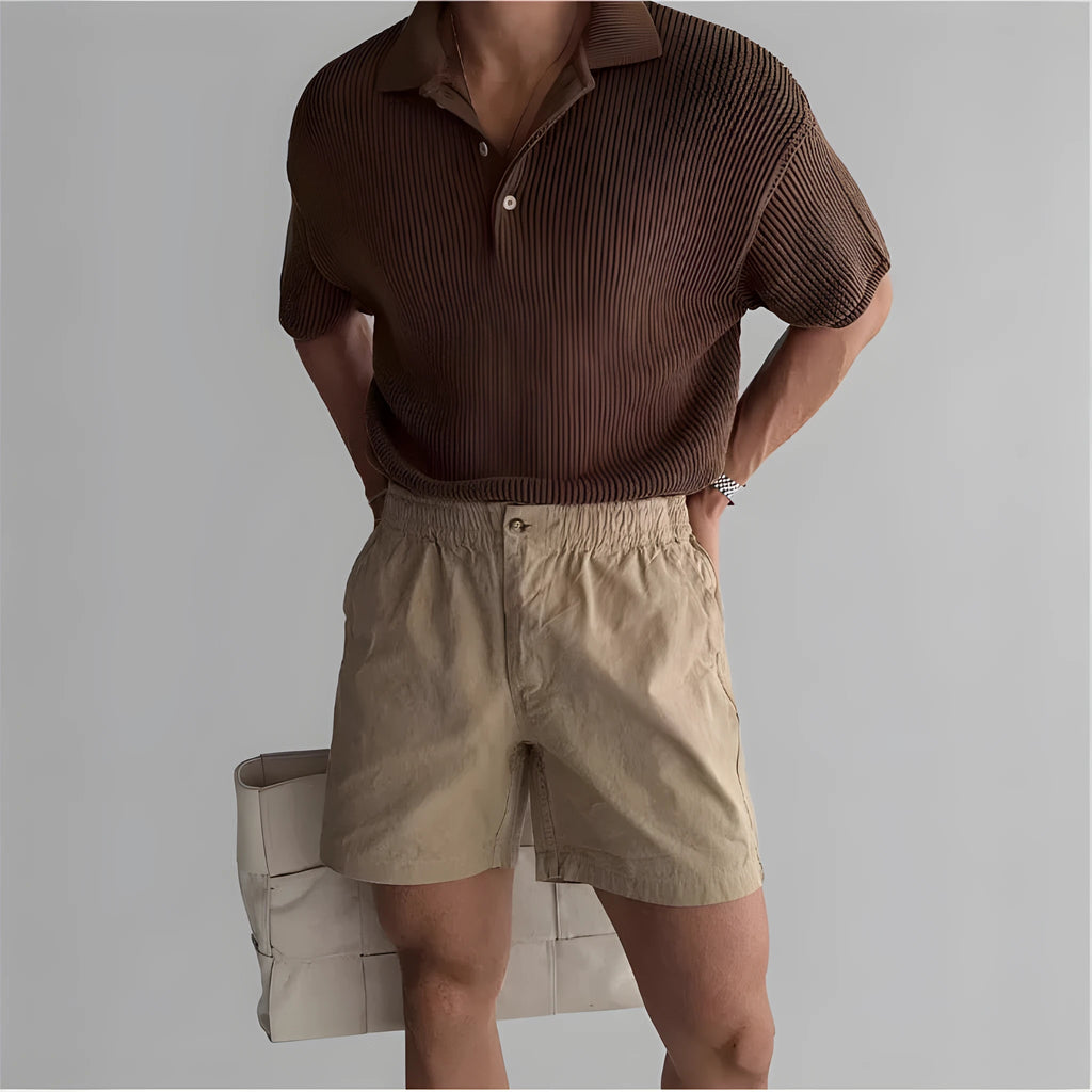 Cotton loose fit sports shorts in black, white, or khaki colours for summer athletics