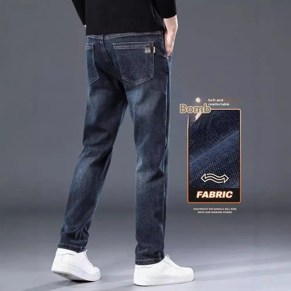 Slim straight casual trousers in blue grey colour showing mid waist design and pencil pants style