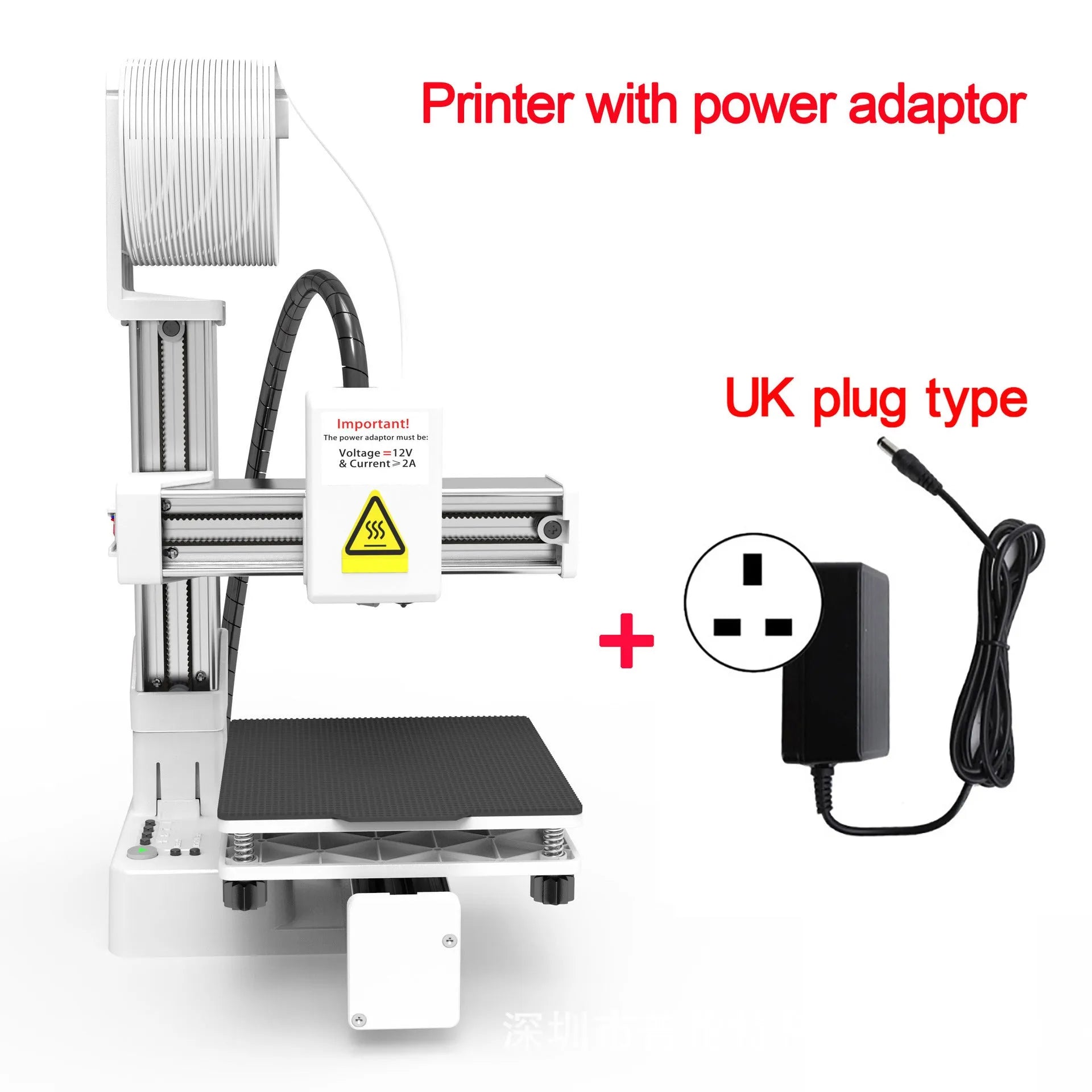White EasyThreed K10 3D printer with 175mm build volume for TPU and PLA filaments