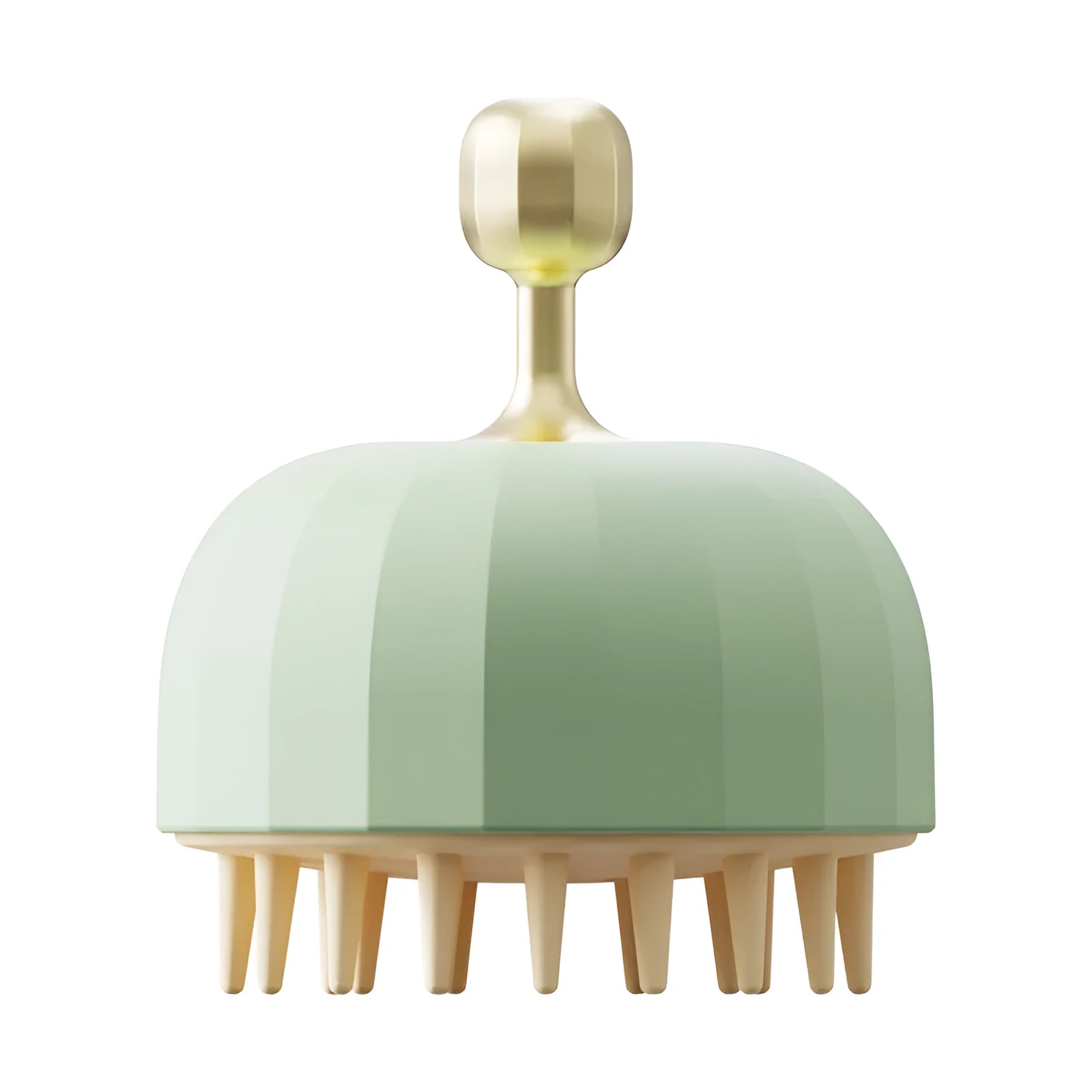 Green pet bath brush with drainage holes and rounded massage bristles for dogs and cats