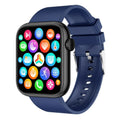 QX7 body temperature health smart watch with 1.85-inch TFT screen, metal knob, and silicone strap on a wrist