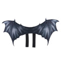 Black fabric bat wing costume for a pet dog or cat, showing elastic straps.