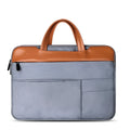Grey nylon official document liner laptop bag for 15-inch devices with zip closure