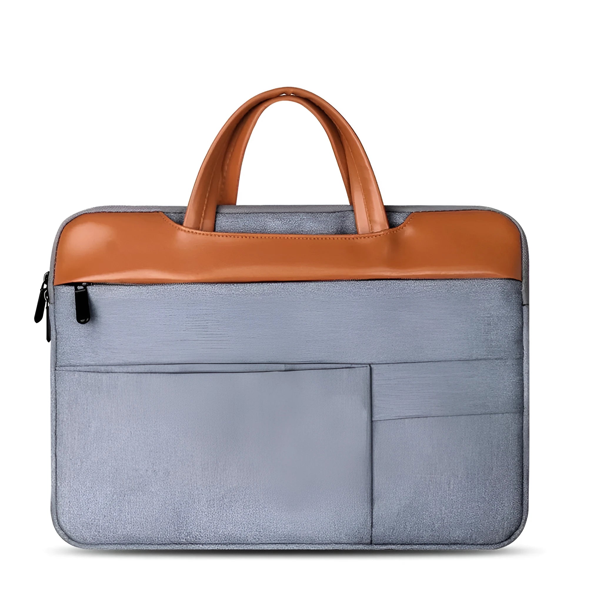 Grey nylon official document liner laptop bag for 15-inch devices with zip closure
