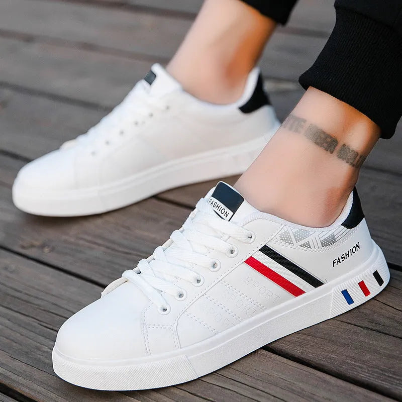 Men's sports shoes in black, grey, and white colours showing size range 39 to 44.