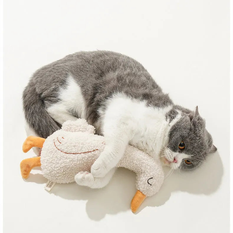 Cartoon dog toy in Fox and Duckling designs with teddy velvet fabric and sound paper for bite-resistant grinding