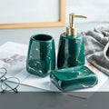 Ceramic bathroom wash set in black, blue, or white colours, showing smooth porcelain finish.