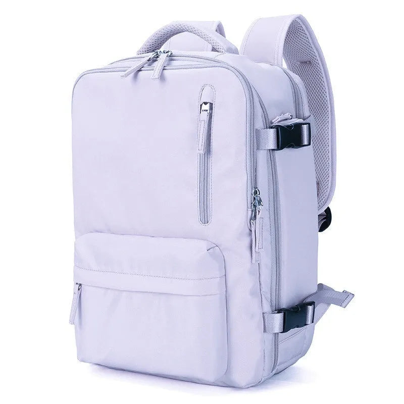 Large waterproof mummy-style backpack in nylon, shown in a selection of colours including black, mint green, and pink.