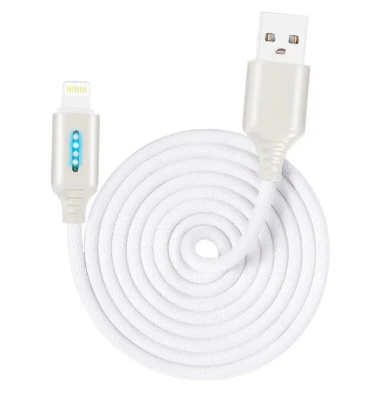 Fabric weave USB fast charging cable in black, 1 metre length for Android iPhone Type-C devices