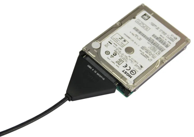 Black USB 3.0 to SATA 7+15 pin hard drive adapter cable for 2.5-inch and 3.5-inch drives