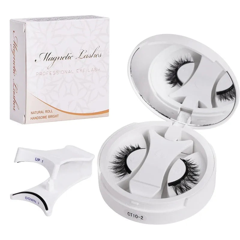 Portable integrated soap holder for magnetic false eyelash containers, made from white Chemical Fibre.