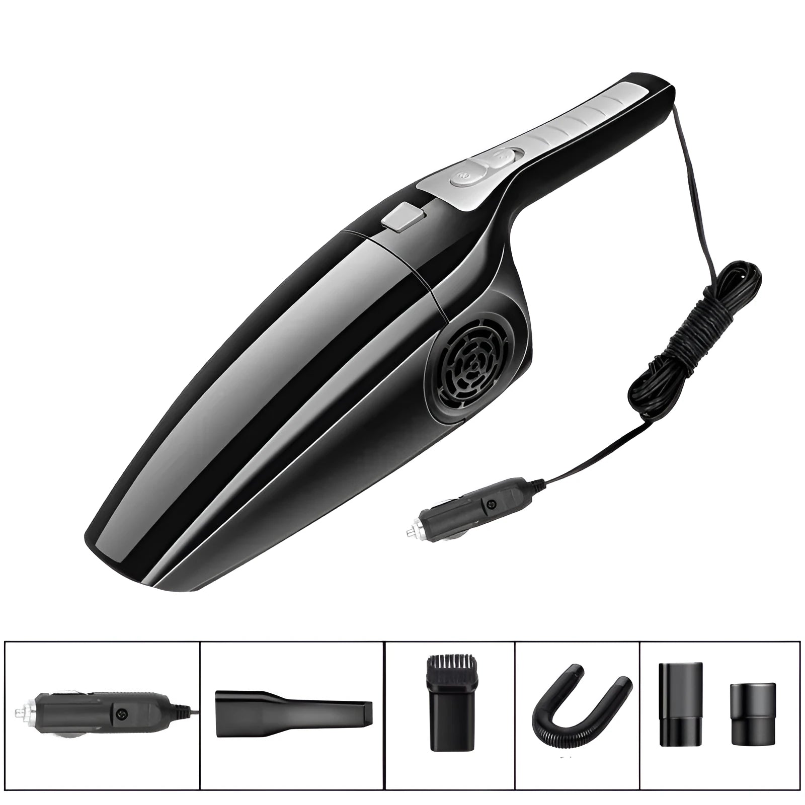 PoHigh Power Hypa car vacuum cleaner with cigarette lighter plug in black or orange colour
