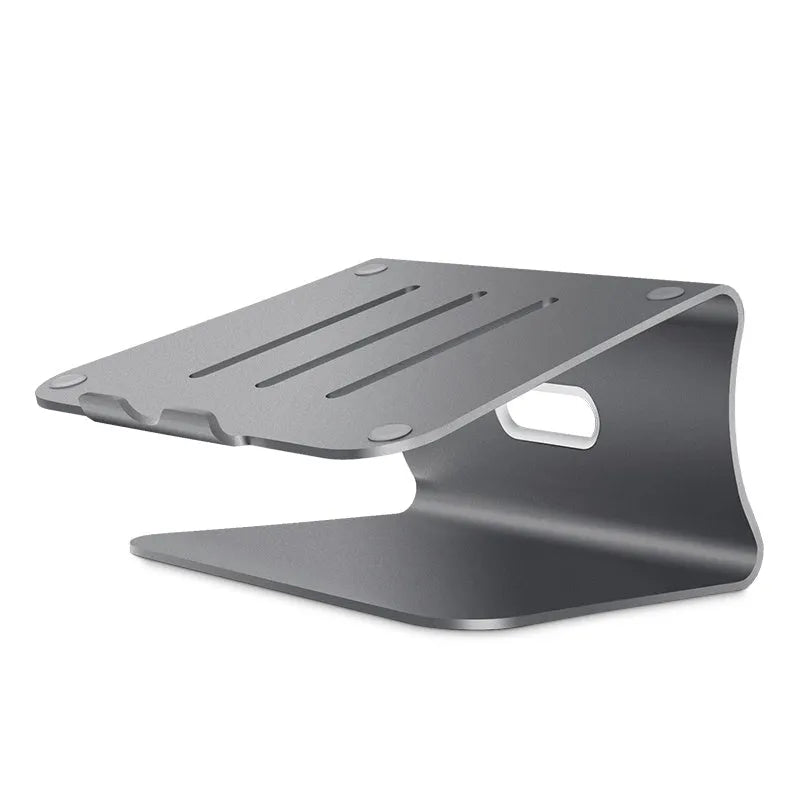 Aluminium alloy notebook cooling bracket in silver colour, showing its thin 4.07mm profile and rotary hinge design.