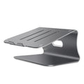 Aluminium alloy notebook cooling bracket in silver colour, showing its thin 4.07mm profile and rotary hinge design.