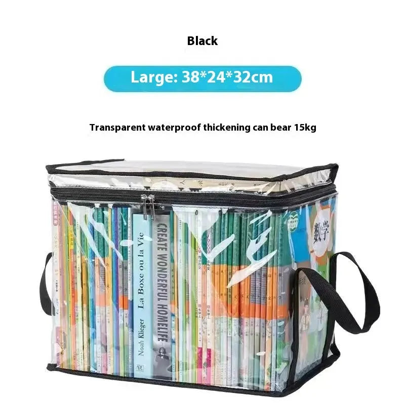Transparent foldable PVC water buggy bag showing 24L capacity and dimensions