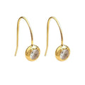 Simple round zircon earrings on display, geometric shape, light luxury style for women