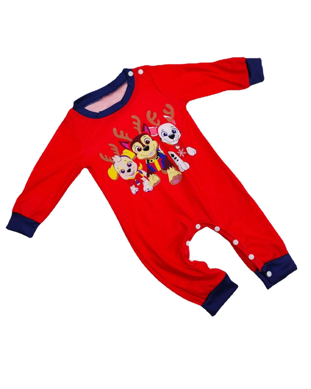 Matching family Christmas deer print plaid pyjamas set for men, women, children, and dog in soft cotton