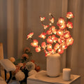 Pink LED phalaenopsis orchid branch decorative light measuring 65cm with battery operation