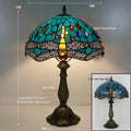 Tiffany dragonfly stone table lamp in European style with decorative blue and green motifs